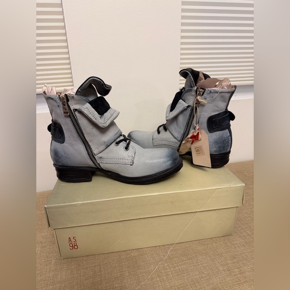 A.S.98 Simon Gray and Black Combat Boots EU 39 US 8/8.5 New - Picture 3 of 9